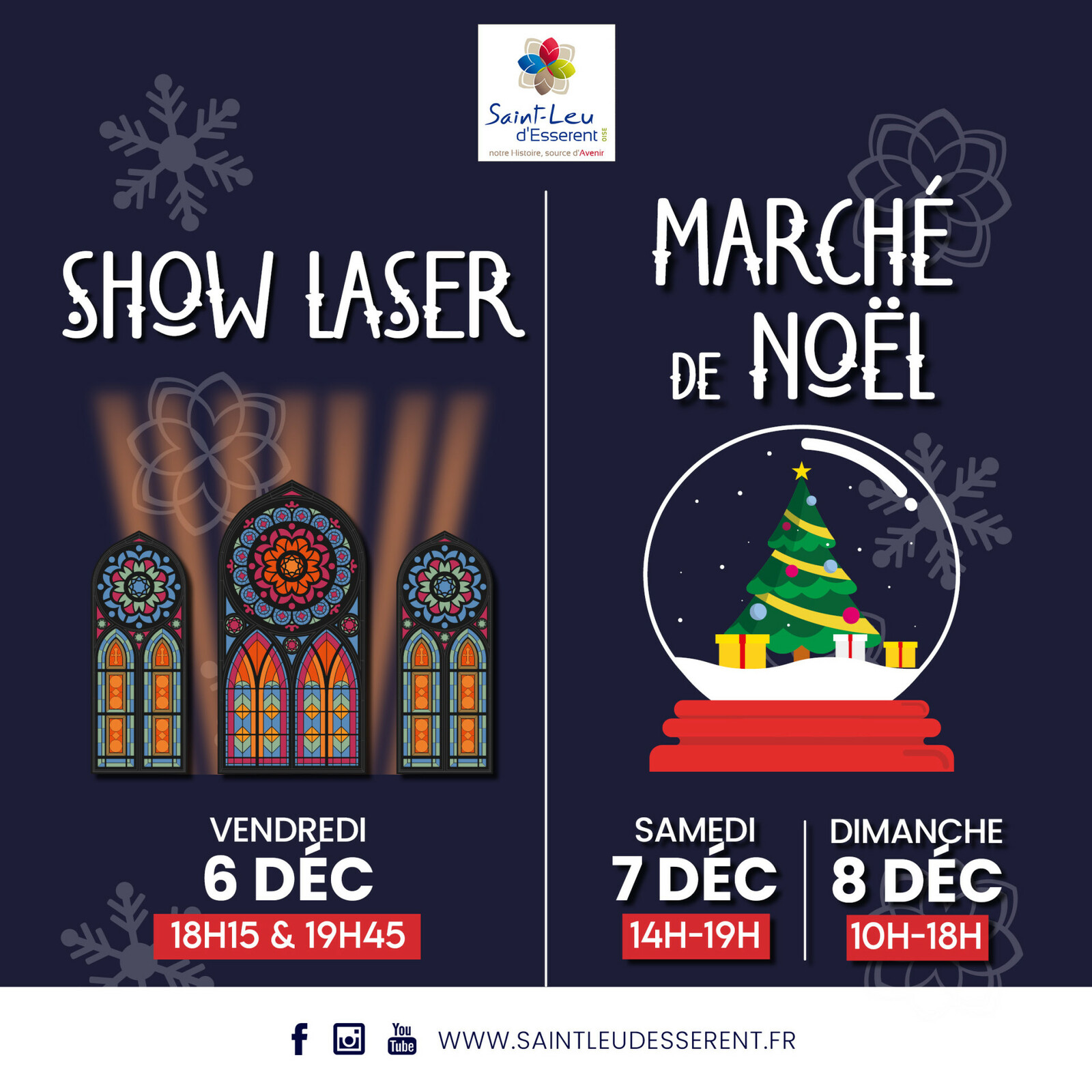 visuel show laser et marche de noel